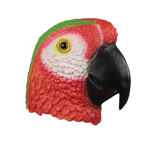 Red Parrot Mask Latex Animal Halloween 