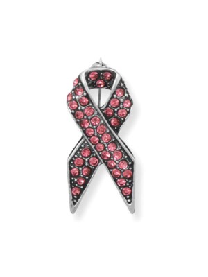 Fashion Pink Ribbon Pin with Crystals Fashion Pink Ribbon Pin with Crystals