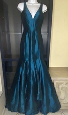 Mac Duggal Peacock Mermaid Evening Wedding Prom Long Gown Size 0