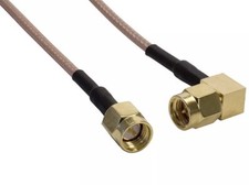 RG316 High Temp Coaxial Cable 36  SMA Male to SMA Right Angle Male