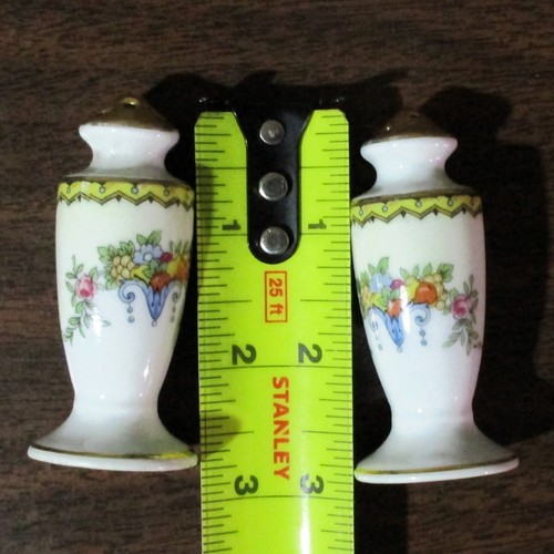 Noritake Modjeska Salt & Pepper Shakers Set Porcelain Fruit Floral Urn Miniature - Picture 8 of 24