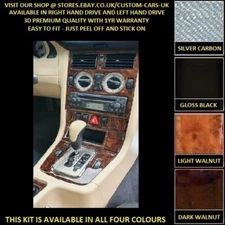 Mercedes SLK & Kompressor R170 96-2004 Walnut Wood Silver Carbon Black Dash Kit