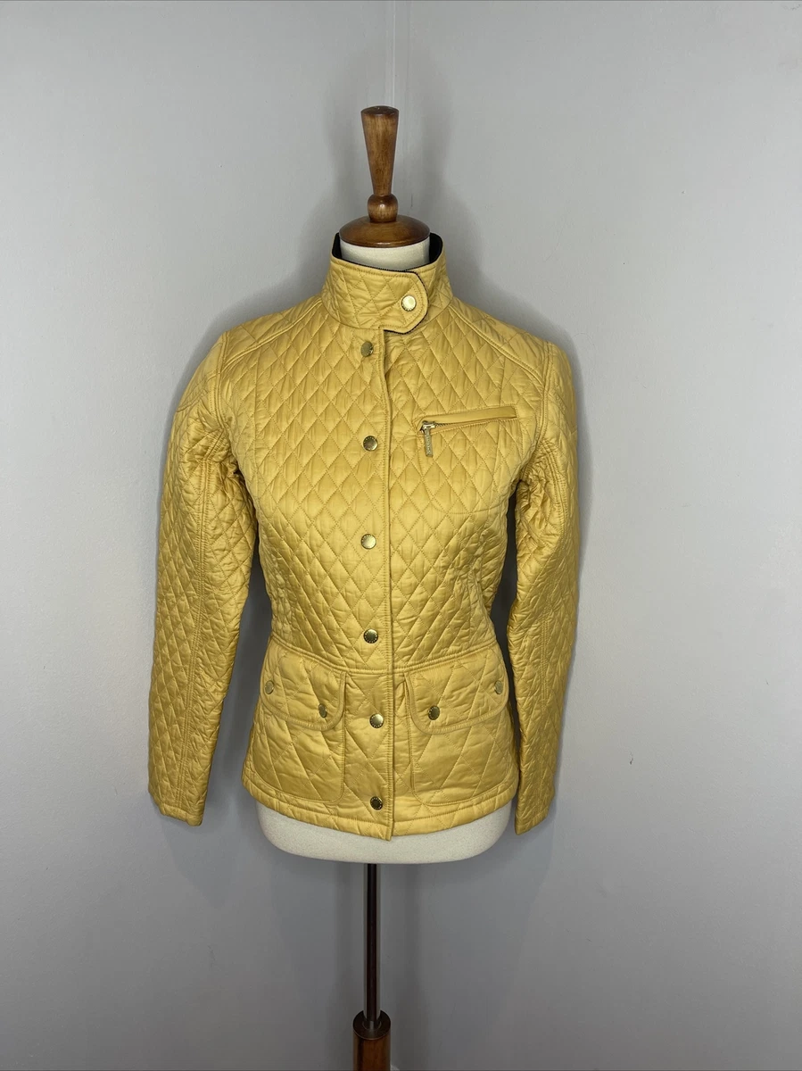 Womens Barbour Yellow Quilted Lightweight Jacket Size 4 USA | eBay