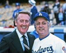 Los Angeles Dodgers VIN SCULLY and TOMMY LASORDA Glossy 8x10 Photo Print Poster