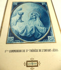 RELIQUARY CARD - 1st COMMUNION SAINT THERESE OF INFANT JESUS - CLOTHING RELIC