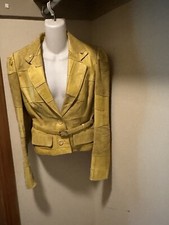 Vintage Christian Dior Patched Suede Leather Jacket In Mustard Size 8