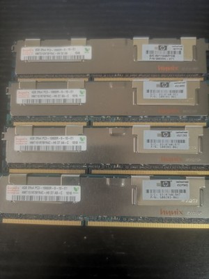 4 x Hynix HMT151R7BFR4C-H9 4GB ECC DDR3 Server RAM (PC3-10600R, 2Rx4)