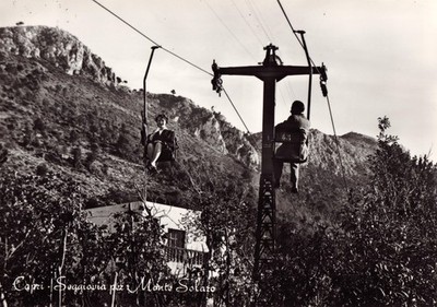 Postcard RPPC Capri Monte Solaro chair lift c 1950 real photograph