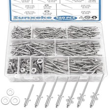 560pcs 304 Stainless Steel Pop Rivets with Washers Assortment Boxed-560pcs 