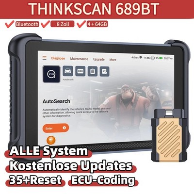 2026 ThinkScan 689BT KFZ OBD2 Diagnosegerät ALLE System 35 Reset ECU-Codierung