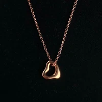 Tiffany & Co. Elsa Peretti Open Heart 18K Rose Gold 7mm 16in Chain w/ Box