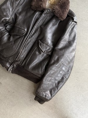 ジャケット・アウター 1970s mabrun Black Leather Bomber Jacket Schott Vintage 674 leather bomber jacket 70s Full Set 44 USA L | eBay