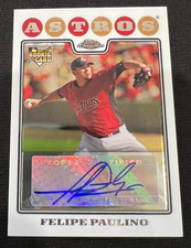 FELIPE PAULINO 2008 Topps Chrome Rookie Autographs #222 AUTO Rookie Card RC. rookie card picture
