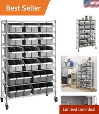 Gray Patented Organizer with 16 Bins, NSF Bin Rack