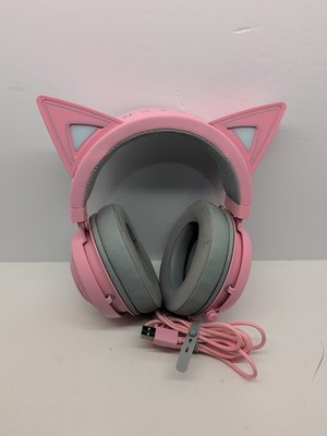 Razer Kraken RGB USB Gaming Headset Kitty Edition Tested Working #13