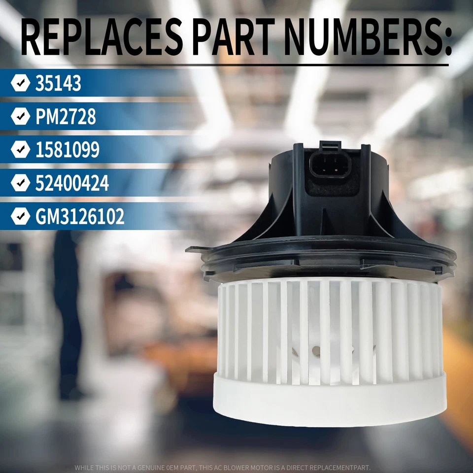 A/C Heater Motor Blower w/ Fan For Chevy Silverado GMC Cadillac Hummer Yukon XL Foto 4 de 4