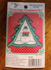 The New Berlin Cross Stitch Christmas Ornament Kit Jolly Snowman USA Made