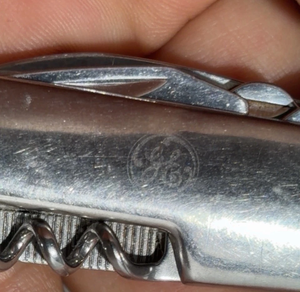 Navaja de Bolsillo Multiherramienta GE General Electric De Colección Acero Inoxidable Publicidad Foto 2 de 4