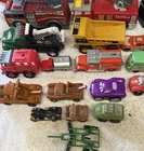 Lot Of Vintage Toys Cars Trucks Mixed Brands Cars Fire Trucks Cat Tonka