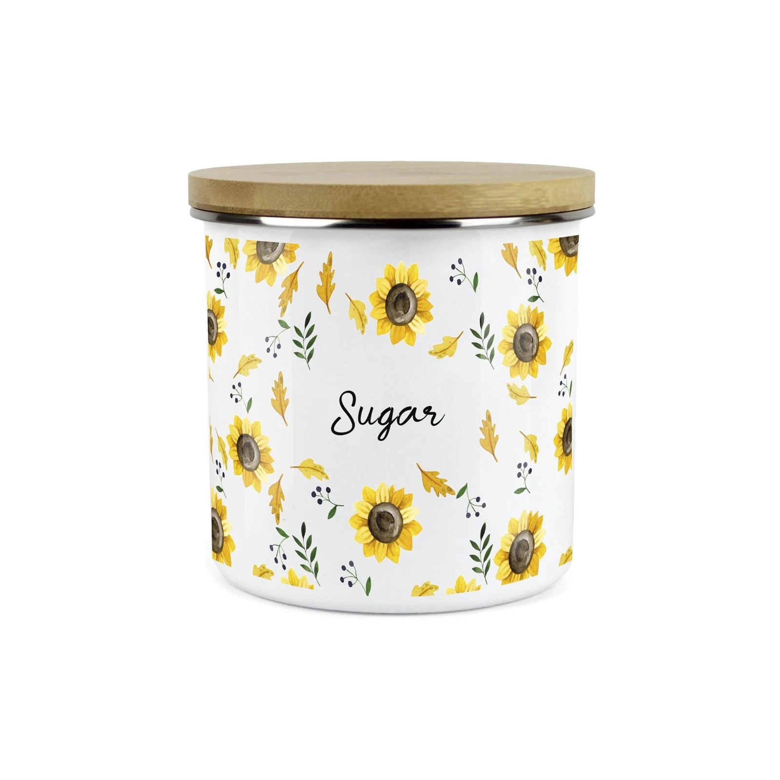 Sugar Storage Canister - Sunflowers Yellow Kitchen Storage Jar