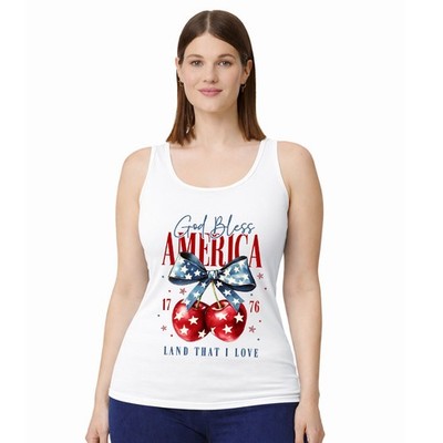 God Bless America Damen Trägertop Tanktop 4. Juli patriotisches Geschenk für sie