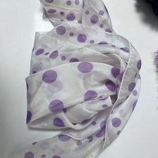 Vintage Women  s Purple and White Polka Dot Scarf, Made in Italy