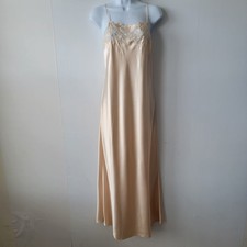 natori classics women's maxi slip dress size L lace trem