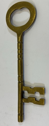 Vintage Antique Solid Brass Large 6 Inch Skeleton Key Great Shape!