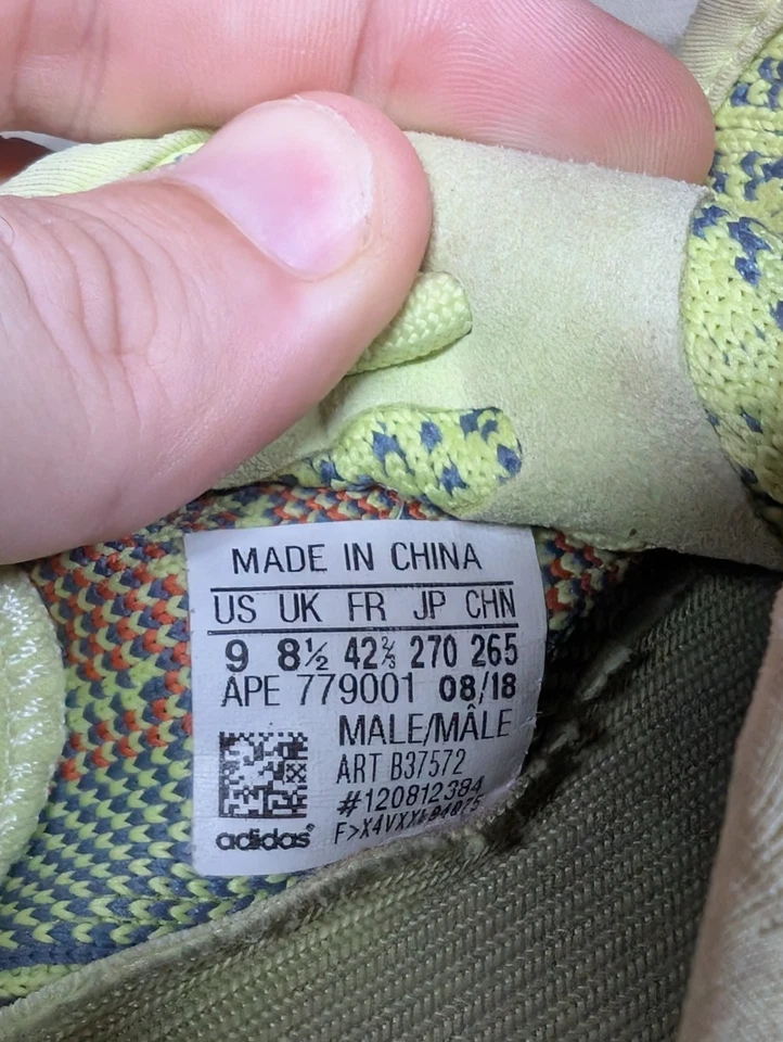 Talla 9 - Adidas Yeezy Boost 350 V2 Bajo Semi Congelado Amarillo Sin Caja B37572 Foto 4 de 4