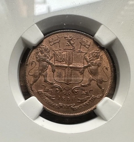 British India 1/4 Anna 1858 NGC MS65