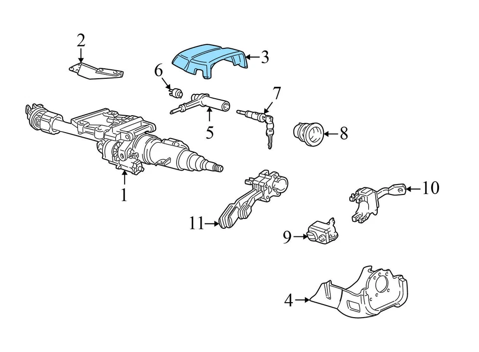 1997-1999 AUDI A8 QUATTRO - Upper Steering Column TRIM / Cover 4D0951598A - Image 4 of 4