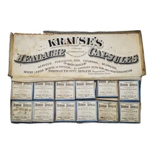 Krause's Headache Capsules Historic Antique Drug Store Pill Display Pack