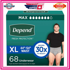 Depend Fresh Protection Adult Incontinence Underwear for Men XL, 68ct