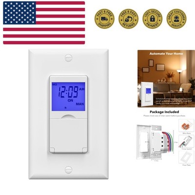7 Day Programmable in-Wall Timer Switch for Lights, Digital Light Switch Time...
