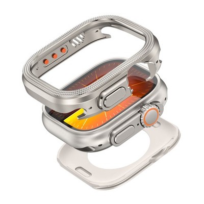 Rugged Bumper Watch Case 2-in-1 Metal+PC Cover For Apple Watch 49mm Ultra 3/2/1