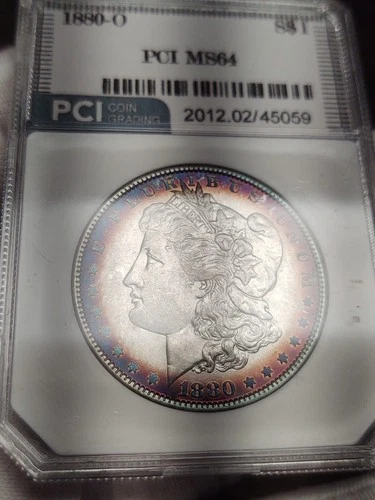 1880-O Morgan Silver Dollar P CI Holder UNC Toned - VAM-15 Gouged Star