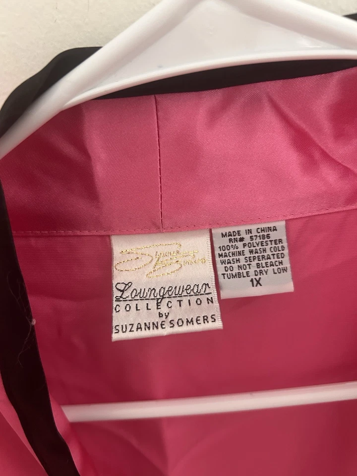 Женское атласное розовое белье кимоно Suzanne Somers Lounge Wear размер 1XL - Изображение 3 из 4