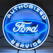 Neonetics 5FRDBK Ford Authorized Service Neon Sign With Backing 24 Width x 24 He