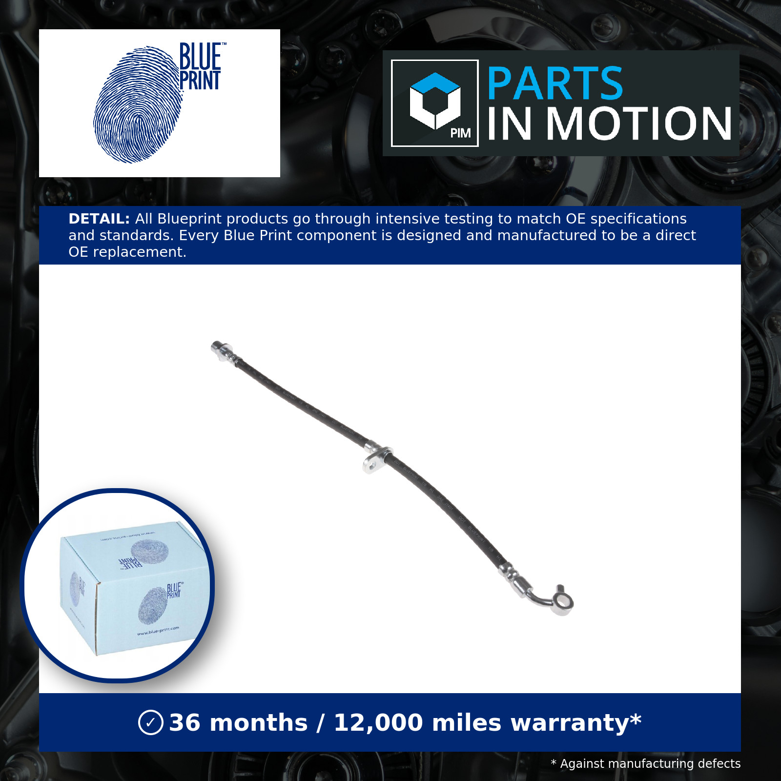 Brake Hose Rear Left or Right ADH253192 Blue Print Hydraulic 01466SWA000 Quality
