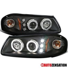 Fit 2000-2005 Chevy Impala Black Led Halo Projector Headlights Lamps Leftright Fit 2000-2005 Chevy Impala Black Led Halo Projector Headlights Lamps Leftright