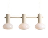 Pendelleuchte 3-Flammig Glas Creme Esszimmer KüChe 75 Cm E14 HäNgelampe Esstisch