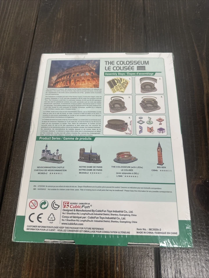CubicFun The Colosseum 3D Paper/ Foam Puzzle, 131 Pieces NEW SEALED - Image 3 of 4