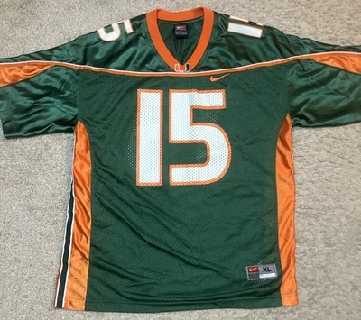 Nike Team NCAA Miami Hurricanes #15 Football Jersey Youth Size XL