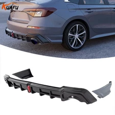 Rear Diffuser w/LED Light + Corner Spats Painted For 2022-2025 Honda Civic