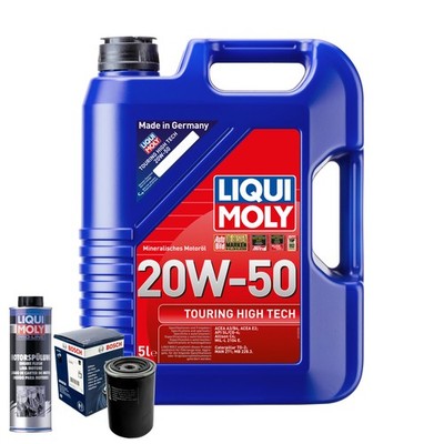 Motoröl 20W50 LIQUI MOLY Hightech 5L+BOSCH Ölfilter +Spülung