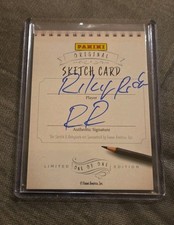 Riley Ridley 2019 Panini National VIP Sketch Card  Rookie Auto #1/1 Bears Logo. rookie card picture