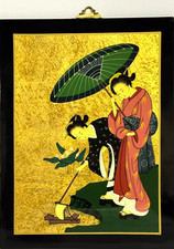 Japanisches Wandbild Geisha – Bijin-ga Stil – hochglänzend– handgefertigte Kunst
