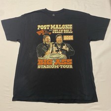 Post Malone Jelly Roll Tour T-Shirt 2025 Adult L Big Ass Stadium Tour Concert
