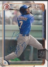 New York Mets CHAMP STUART Signed 2015 Bowman Card