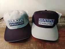 TWO MINT VINTAGE MAXFLI Golf Caps TRUCKERS Baseball Hat LOT DEADSTOCK NEW w/Tags